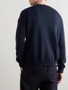 Moncler - Logo-Jacquard Cotton Sweater - Blue