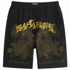 Maharishi Men's Muay Thai Embroidered Tiger Dragon Shorts in Black