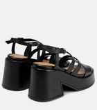 Ganni - Platform leather sandals