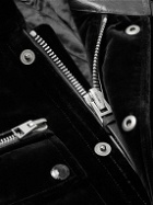 TOM FORD - Leather-Trimmed Cotton-Velvet Biker Jacket - Black