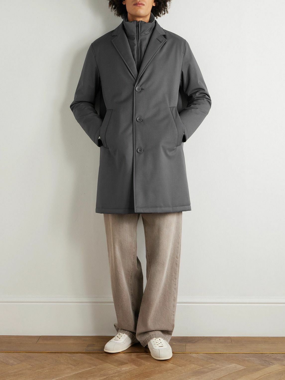 Herno - Shell Coat With Detachable Gilet - Gray