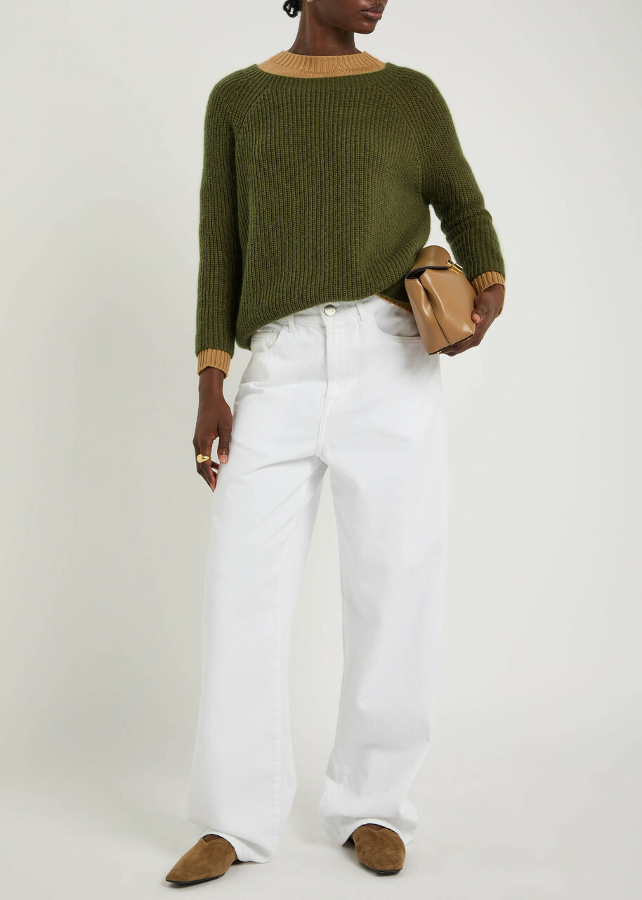 Weekend Max Mara Xeno Open-knit Jumper Olive