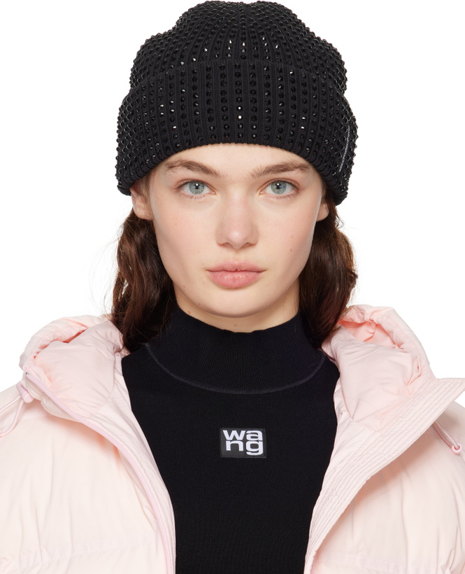 Photo: Alexander Wang Black Crystal Hotfix Logo Beanie