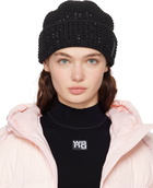 Alexander Wang Black Crystal Hotfix Logo Beanie