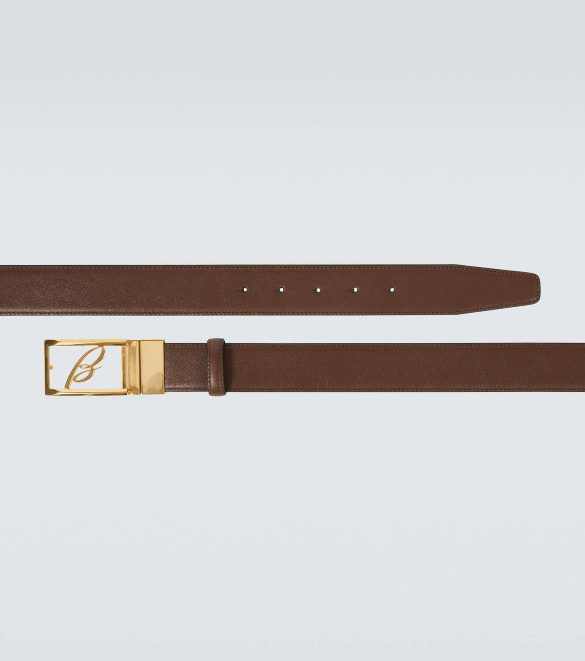 Brioni Logo reversible leather belt
