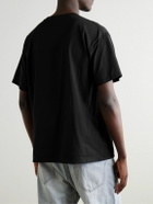 CELINE - Logo-Print Cotton-Jersey T-Shirt - Black