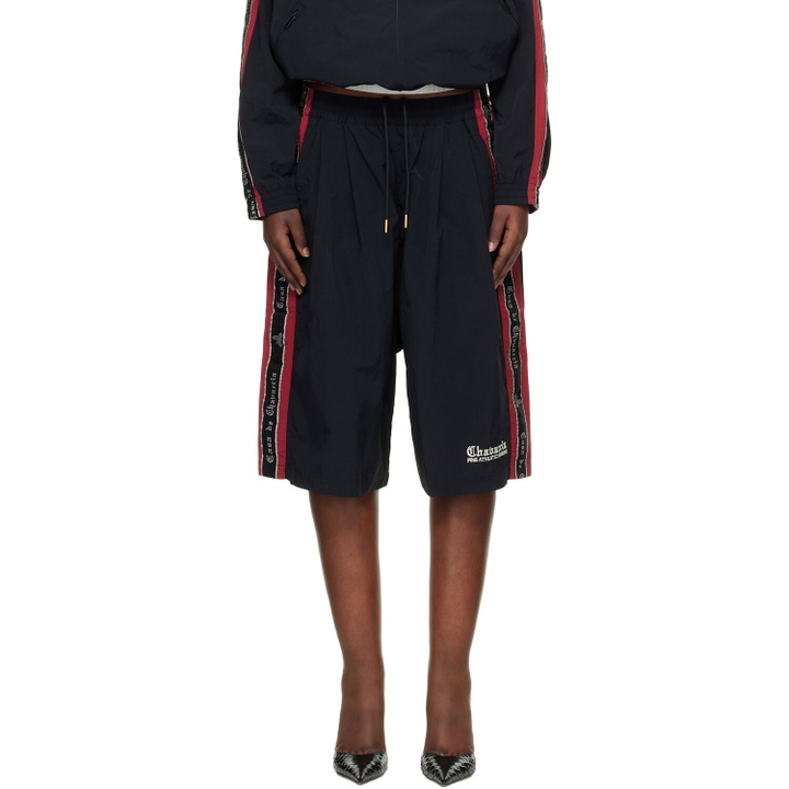 Photo: WILLY CHAVARRIA Black 'Casa De Chavarria' Orale Track Shorts