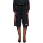 WILLY CHAVARRIA Black 'Casa De Chavarria' Orale Track Shorts