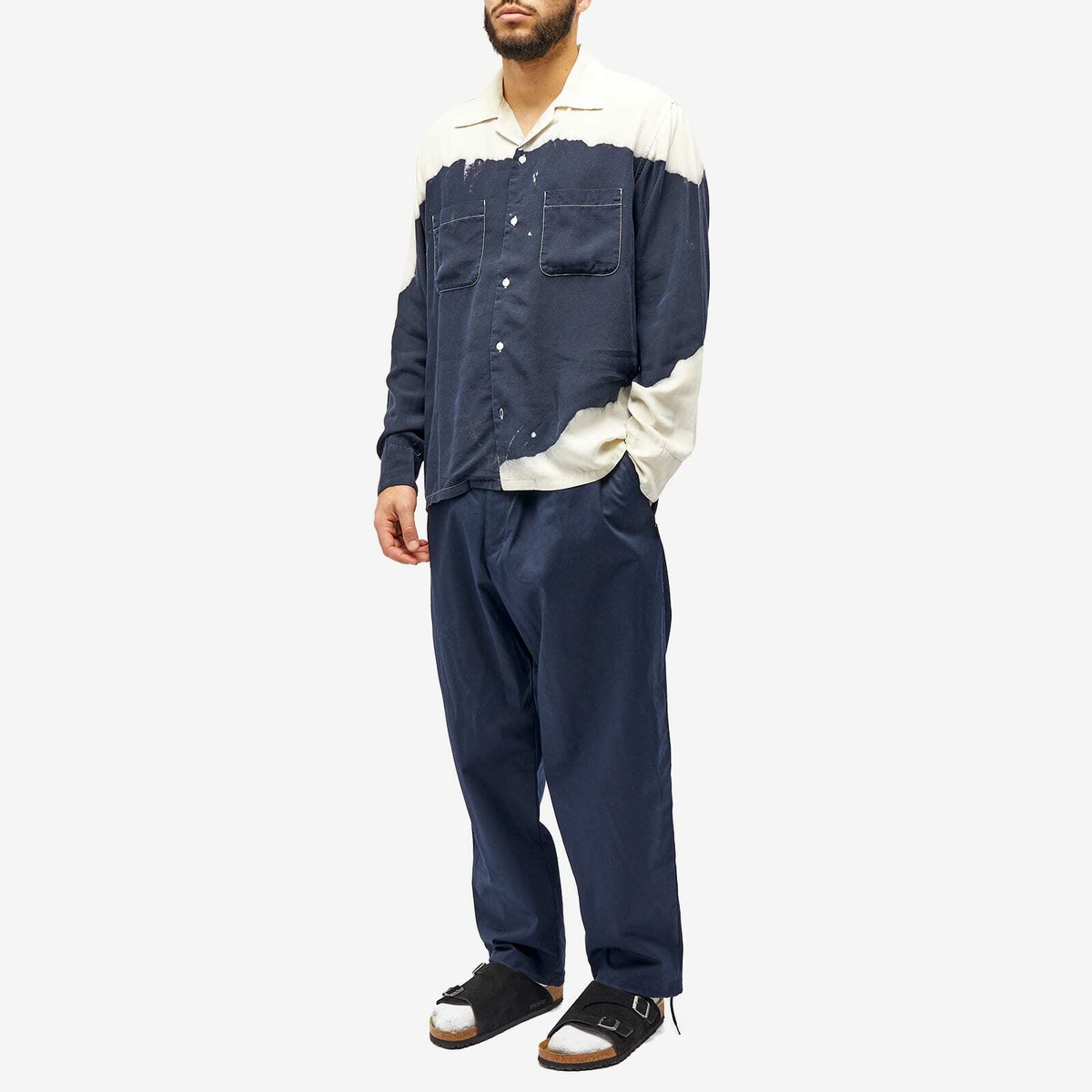 Noma t.d. Men's Hand Dyed Vacation Shirt in Navy NOMA t.d.