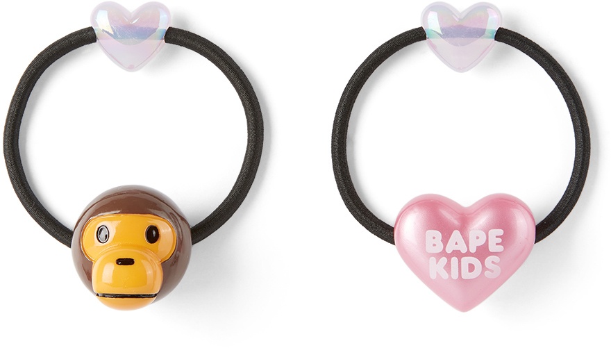 BAPE Kids Pink & Brown Milo Baby Hair Tie Set