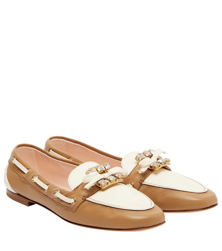 Photo: Roger Vivier Embellished leather boat shoes