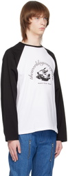 The World Is Your Oyster Black & White Graphic Long Sleeve T-shirt