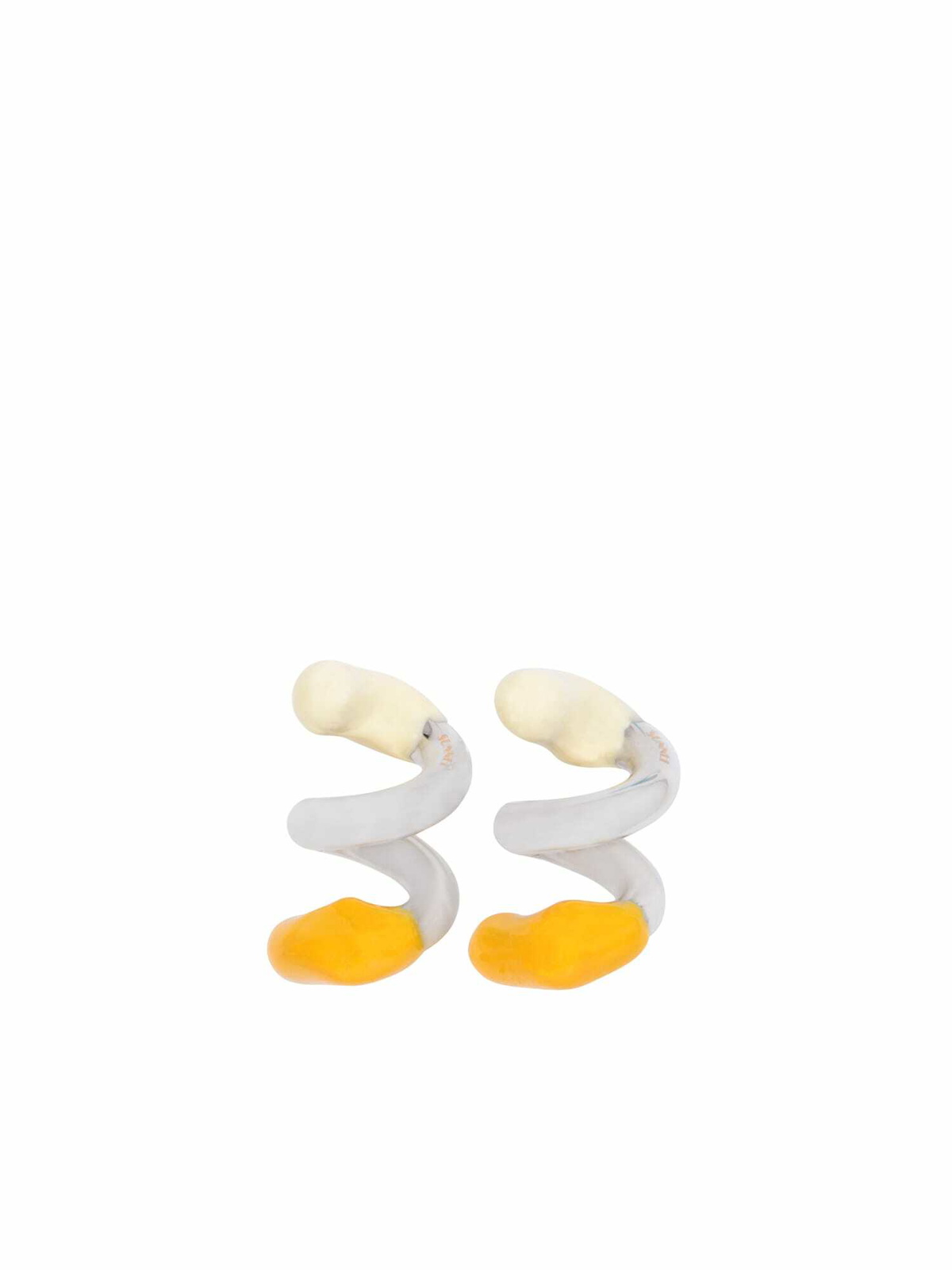 Sunnei Fusillo Rubberized Silver/ Beige Earrings