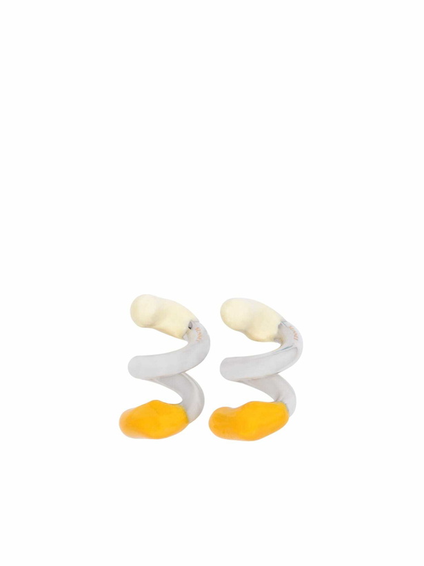 Photo: Sunnei Fusillo Rubberized Silver/ Beige Earrings