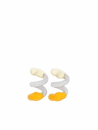 Sunnei Fusillo Rubberized Silver/ Beige Earrings