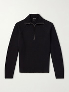 TOM FORD - Wool and Cashmere-Blend Half-Zip Sweater - Black
