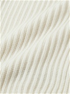 C.P. Company - Logo-Appliquéd Ribbed Wool-Blend Cardigan - White