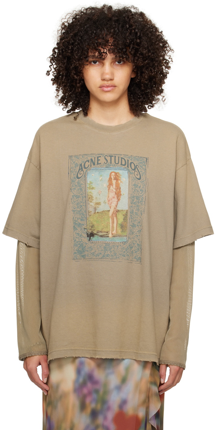 Acne Studios Taupe Layered Long Sleeve T-Shirt Acne Studios