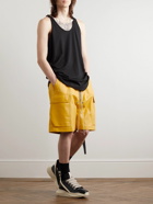 Rick Owens - Straight-Leg Leather Drawstring Shorts - Yellow