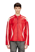 Diesel Colour-block leather biker jacket - Leather jackets Mens in Multicolor