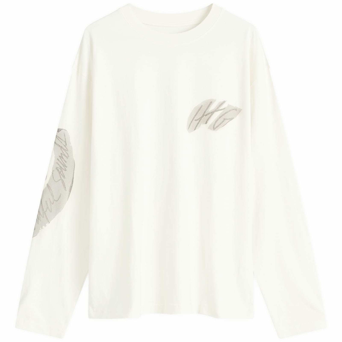 Honor the Gift Men's Long Sleeve Music Collage T-Shirt in Cream