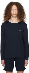 BOSS Navy Embroidered Long Sleeve T-Shirt