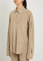 Stouls Simone Oversized Suede Shirt Beige
