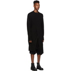 Julius Black Draping Long Sleeve T-Shirt