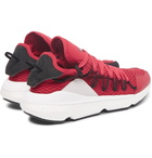 Y-3 - Kusari Suede-Trimmed Primeknit Sneakers - Men - Red