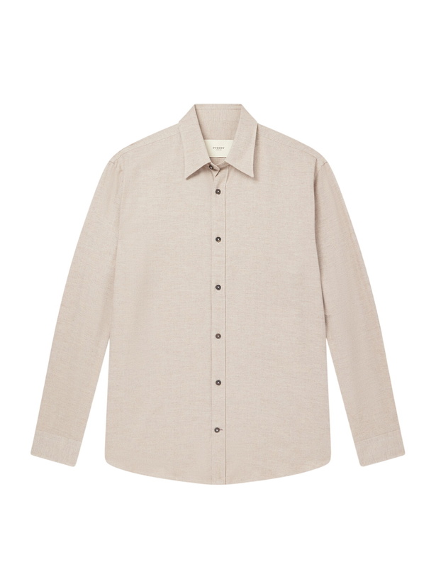 Photo: Purdey - Cotton-Herringbone Shirt - Brown