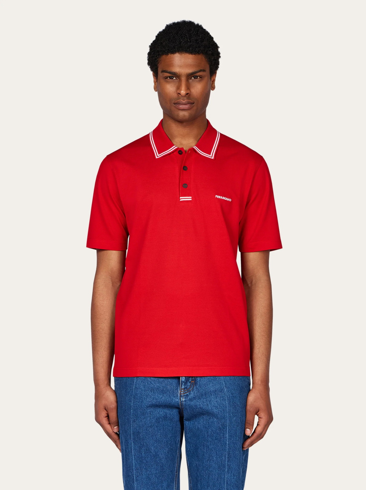 Ferragamo Mens Polo - Citymatch Capsule in Red