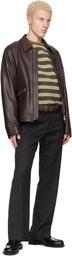 Paul Smith Brown Brushstroke Stripe Belt