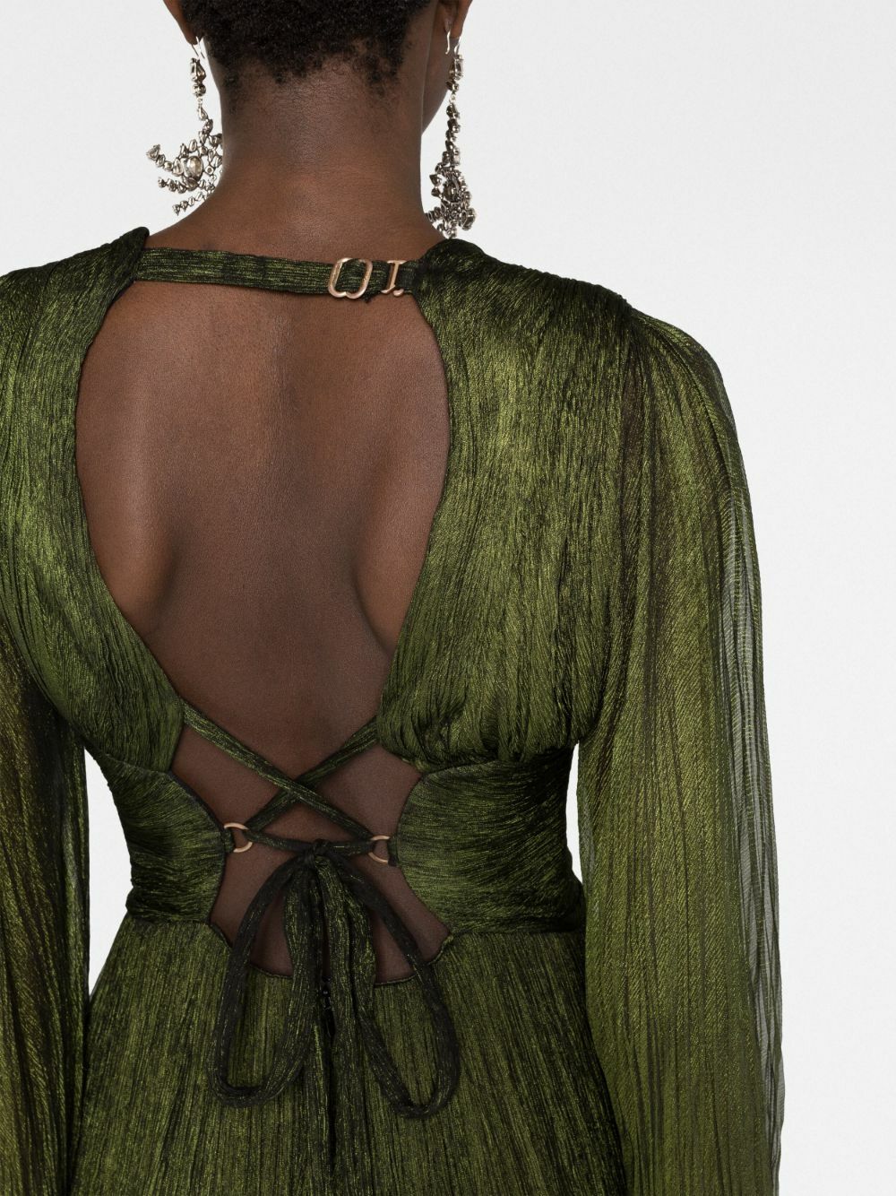 maria lucia hohan green pleated plunge midi dress Nookie Element Midi Dress - Khaki main image 1