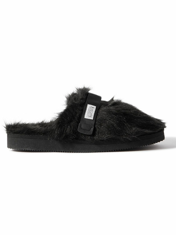 Photo: Suicoke - Zavo-2EU Webbing-Trimmed Faux Fur Mules - Black