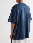 BALENCIAGA - Appliquéd Cotton-Jersey T-Shirt - Blue