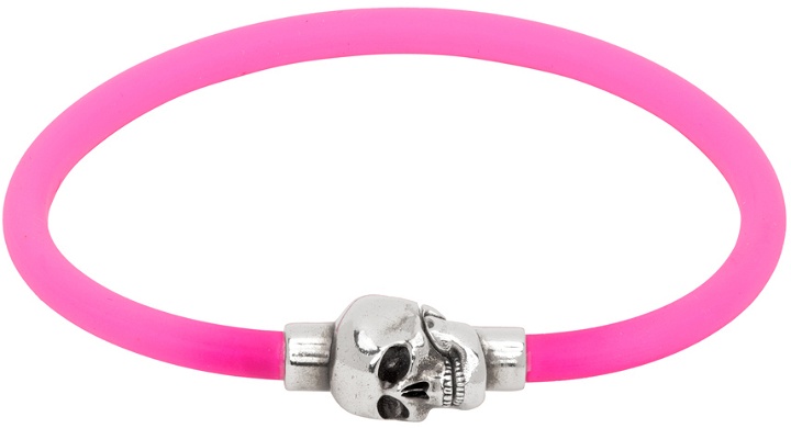 Photo: Alexander McQueen Pink Cord Skull Bracelet