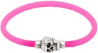 Alexander McQueen Pink Cord Skull Bracelet