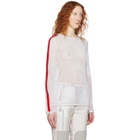 Kanghyuk White Long Sleeve Mesh Crew T-Shirt