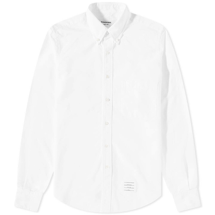 Photo: Thom Browne Men's 4 Bar Button Down Oxford Shirt in White