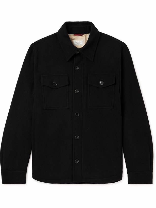 Photo: Brunello Cucinelli - Cashmere-Felt Overshirt - Black