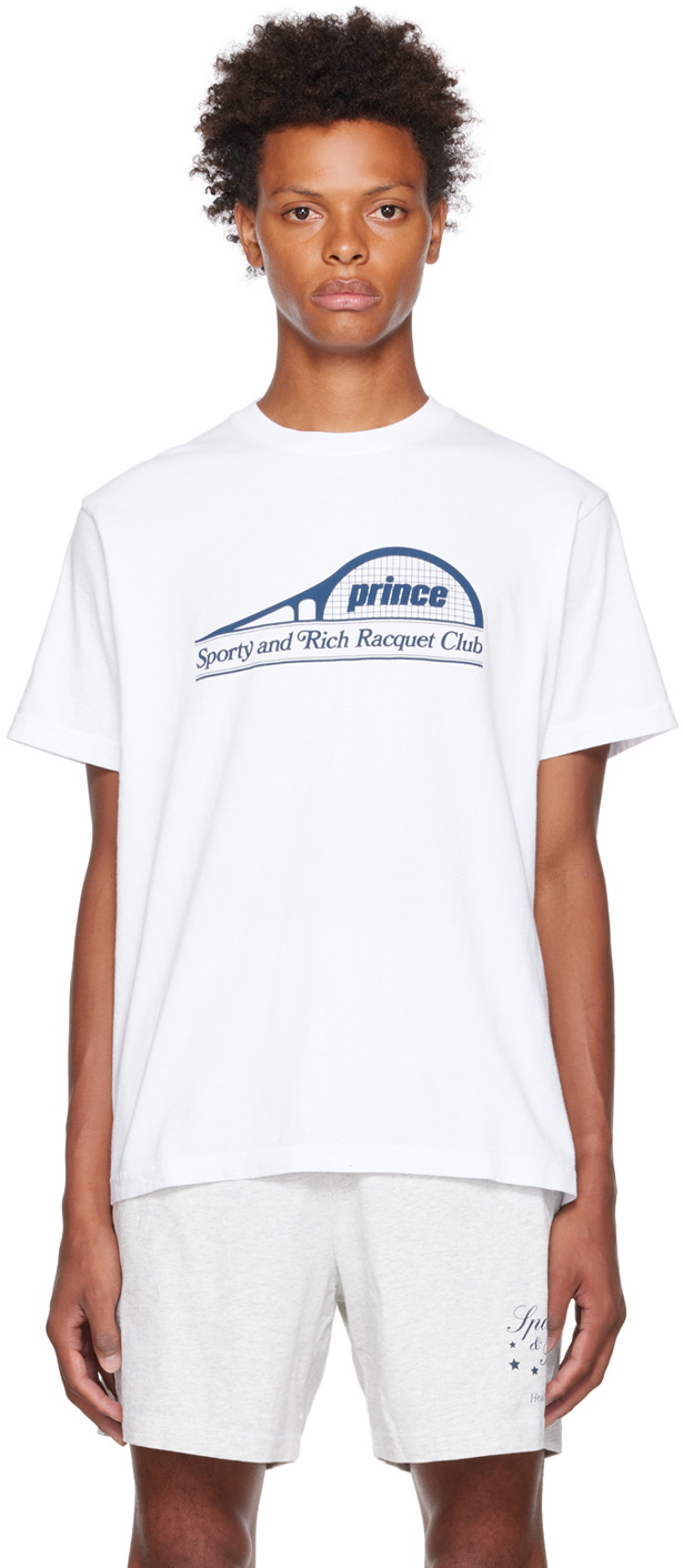 Sporty & Rich White Prince Edition Racket TShirt Sporty & Rich