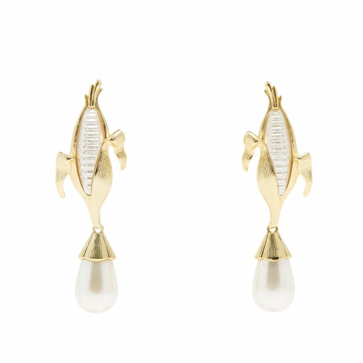 Photo: Shrimps Corn Pearl Earrings