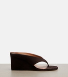 Alaïa Cube suede wedge sandals