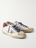 Golden Goose - Superstar Distressed Leather and Suede Sneakers - White