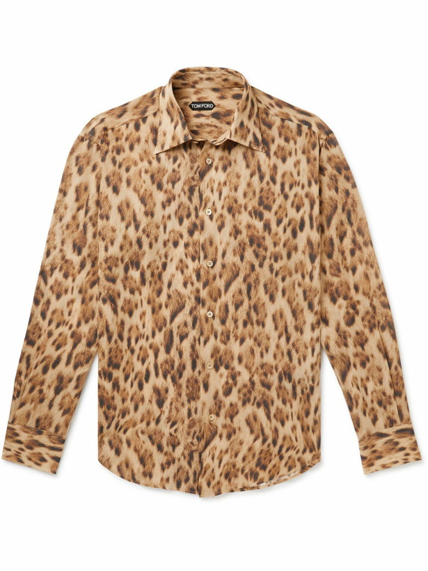 Photo: TOM FORD - Cheetah-Print Silk Shirt - Brown