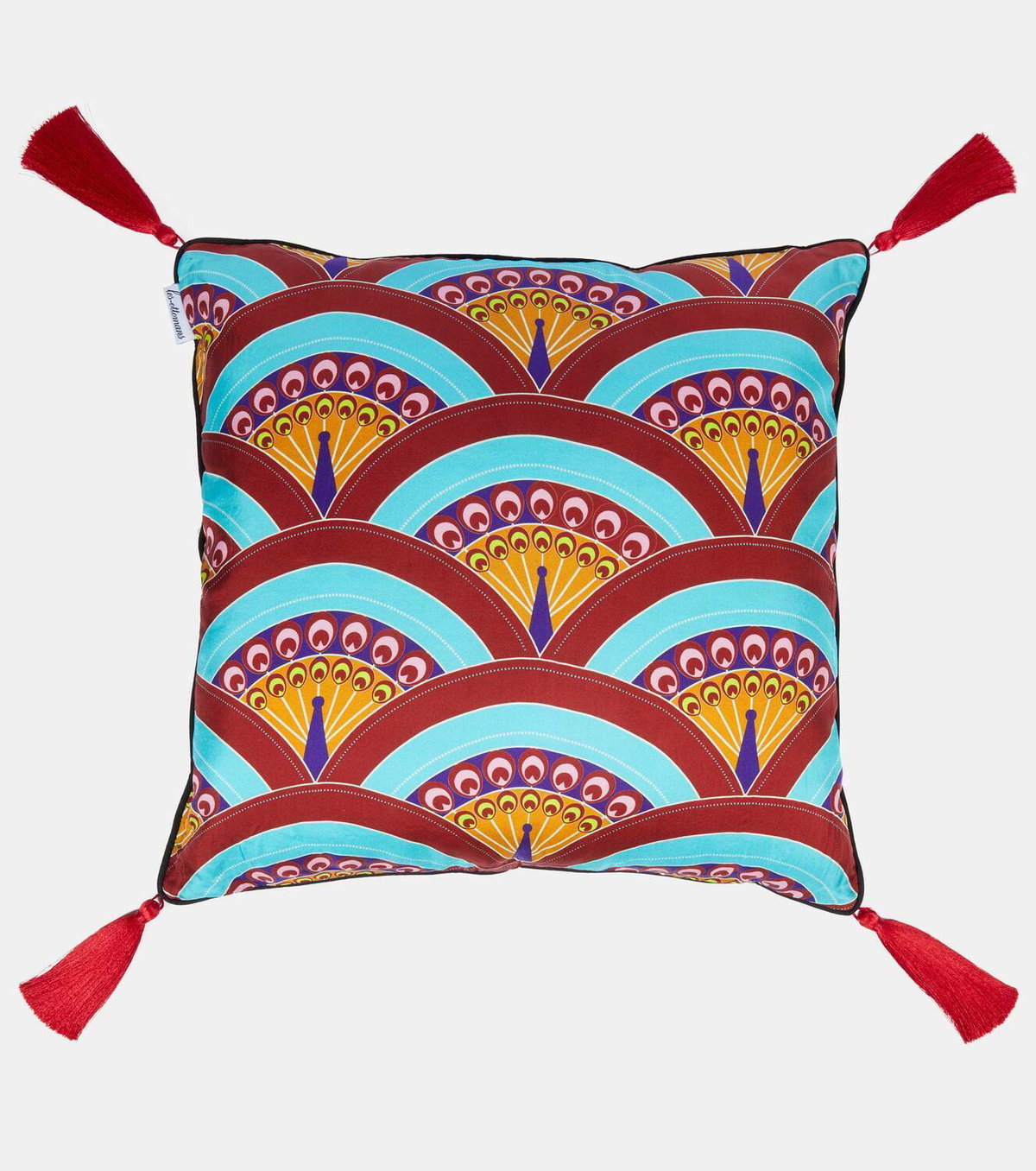 Les-Ottomans Peacock silk cushion by Matthew Williamson