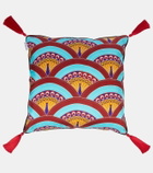 Les-Ottomans Peacock silk cushion by Matthew Williamson