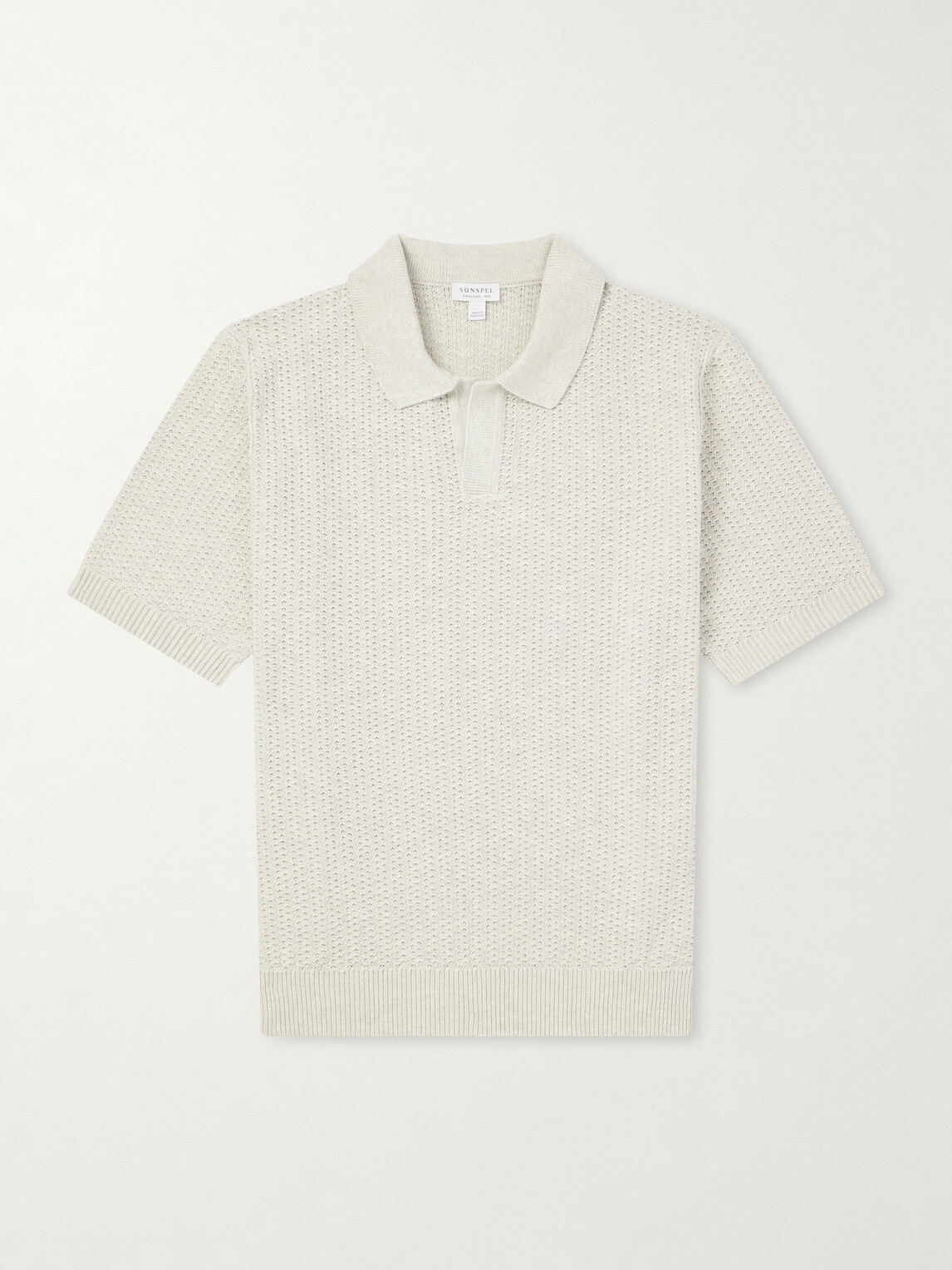 Sunspel - Vintage Cotton-Mesh Polo Shirt - Neutrals