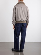 Golden Bear - Sherling Trim Wool Bomber Jacket - Brown