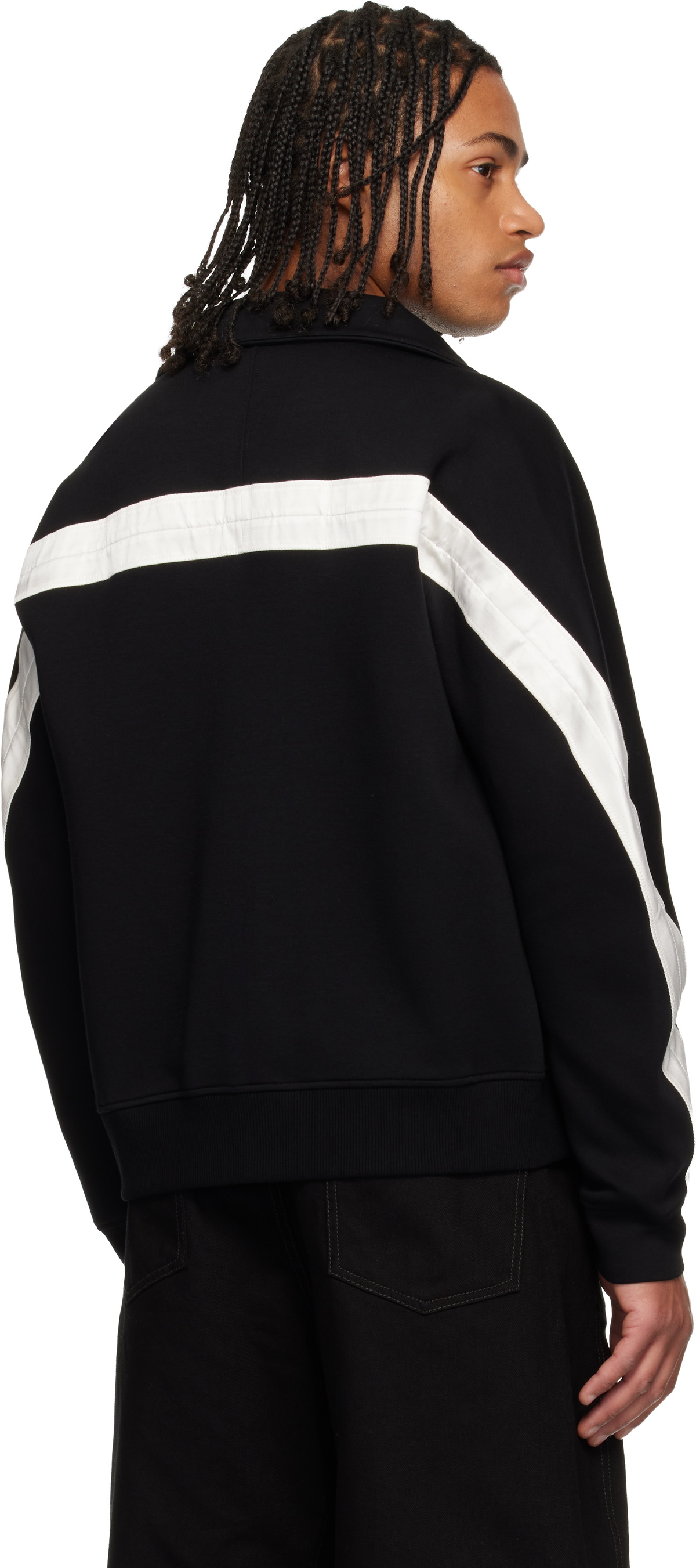 Givenchy Black Zipped Open Seam Contrast Sweatshirt